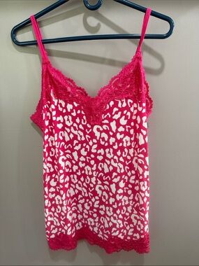 Lane Bryant Pink and White Leopard Print Cami